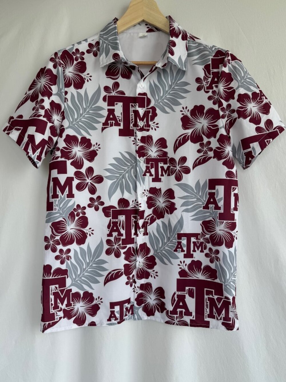 Texas A&M Aggies Hawaiian Floral Button Down Shirt Men XS Game Day